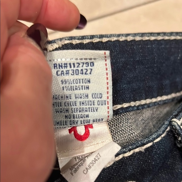TRUE RELIGION Like New Disco Becky Bootcut Mid Rise Bold White Stitching Size 32 - Picture 5 of 10